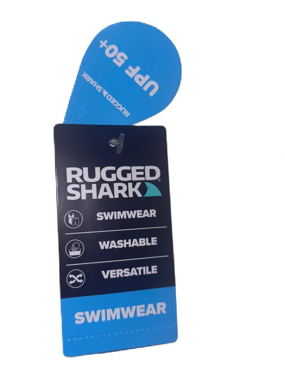 Rugged Shark Boys' Navy Blue Swim Trunks with Wavy Side Panels S (6/7)